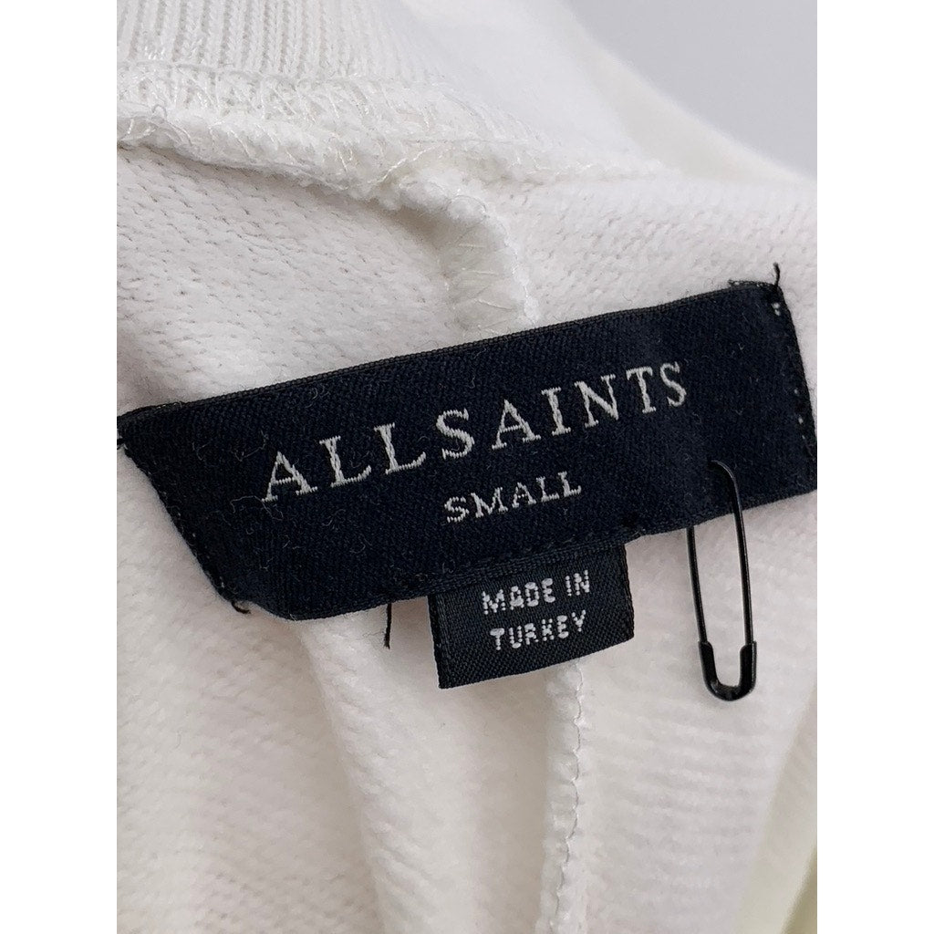 ALLSAINTS Men's White State Relaxed Fit Straight Drawstring Sweat Short SZ S