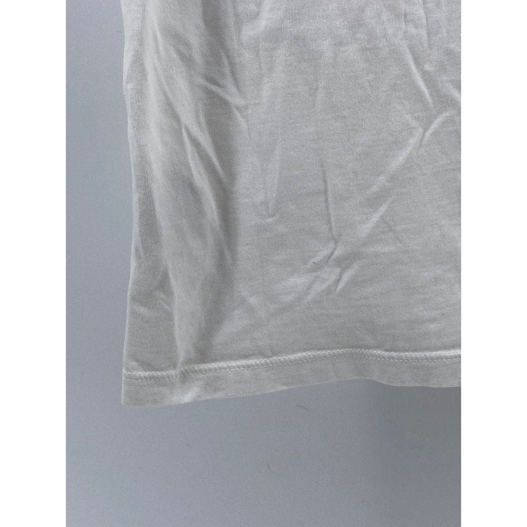 CLUB MONACO Women's White V-Neck Short Sleeve Casual Top SZ S