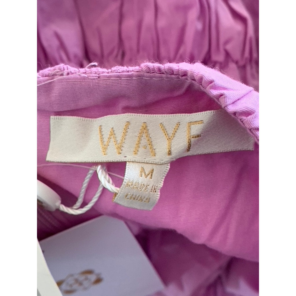 WAYF Women's Orchid Wisteria Smocked Tiered Adjustable Strap Midi Dress SZ M