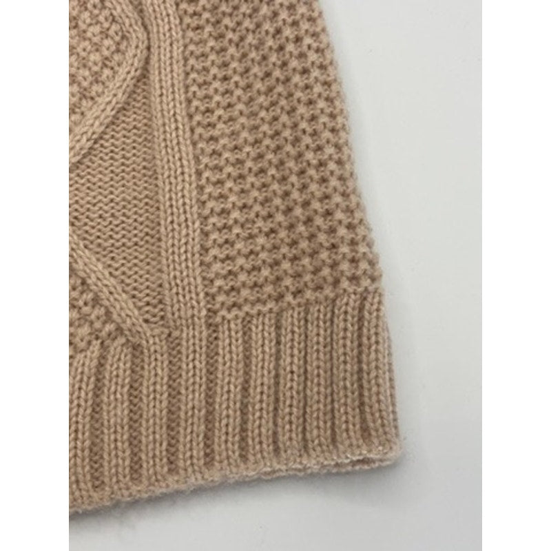 T J D Women's Blush Pink Cable Knit Ribbed Beanie SZ OS