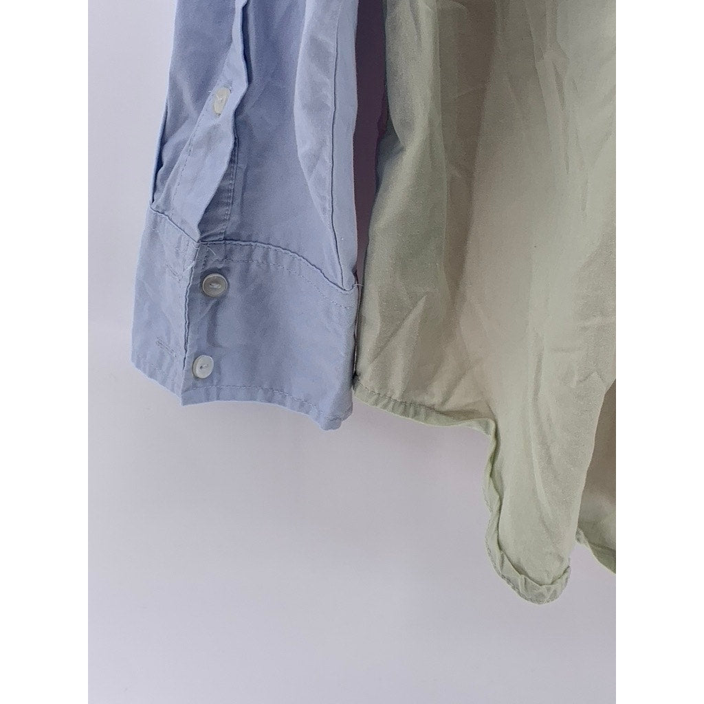 ABERCROMBIE & FITCH Women's Pastel Colorblock Oversized Button-Up Poplin Top SZM