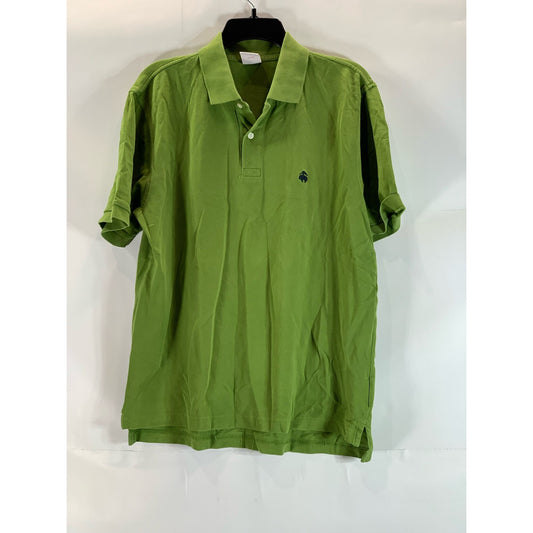 BROOKS BROTHERS 346 Men's Green Cotton Original-Fit Short Sleeve Polo Shirt SZ M