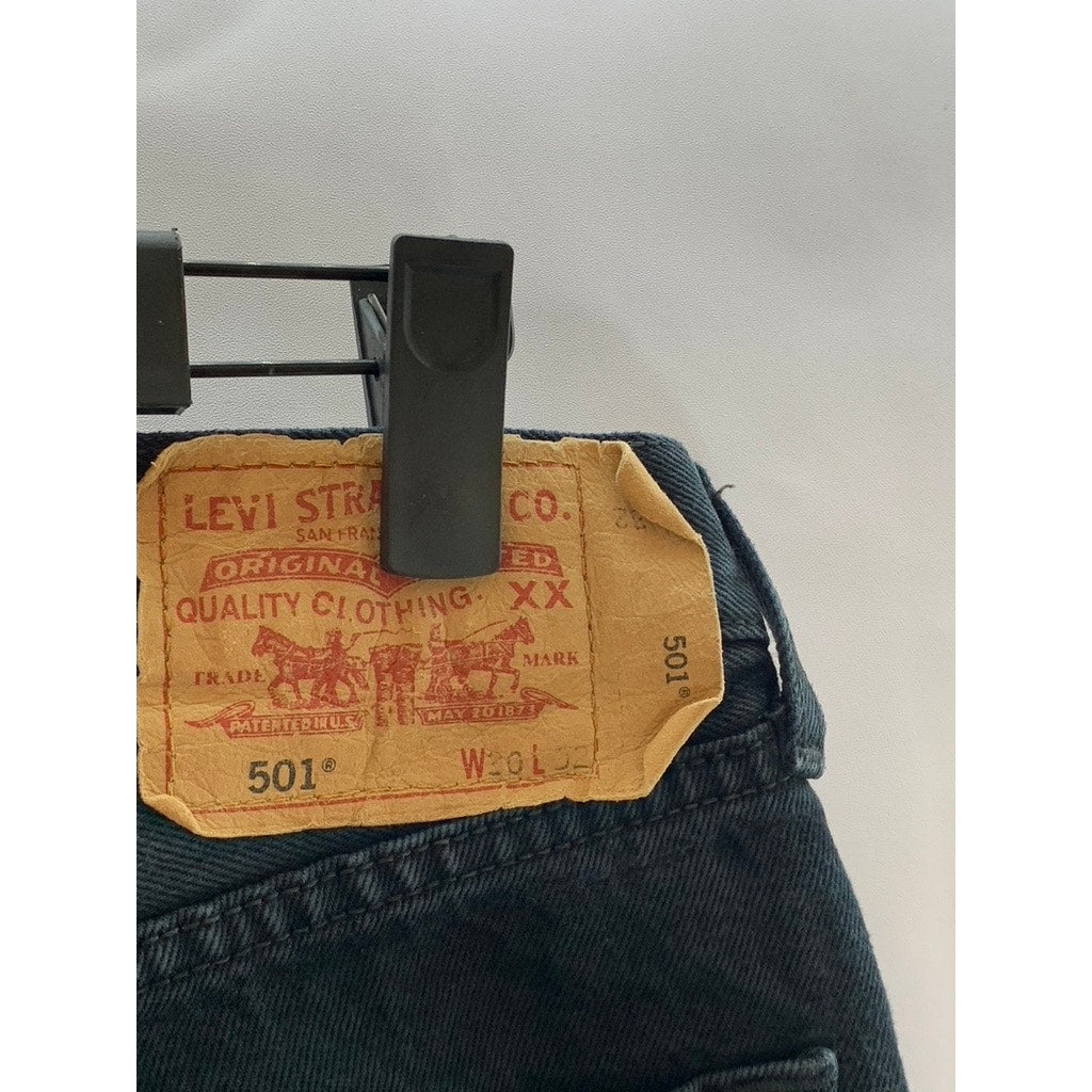 LEVI'S Women's Vintage Black Solid 501 Frayed Hem Straight-Leg Jean SZ 30X32