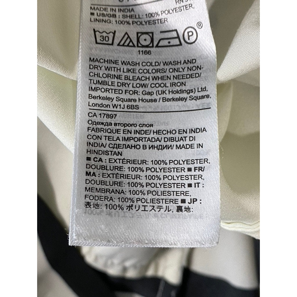 BANANA REPUBLIC Women's Petite White/Black Striped Pleated Mini Skirt SZ 0/P