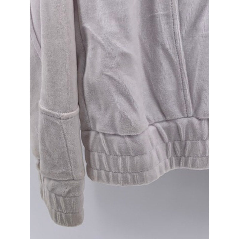 SEAN JOHN Men’s White Velour Embroidered Logo Full-Zip Track Jacket SZ S