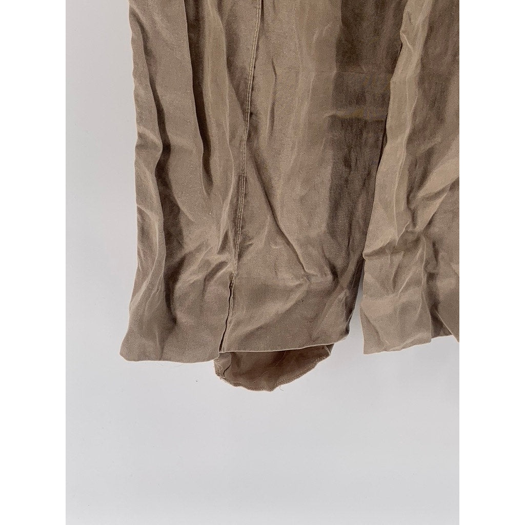 ZARA Women's Beige Lightweight Relaxed-Fit Wide-Leg Pants SZ XS