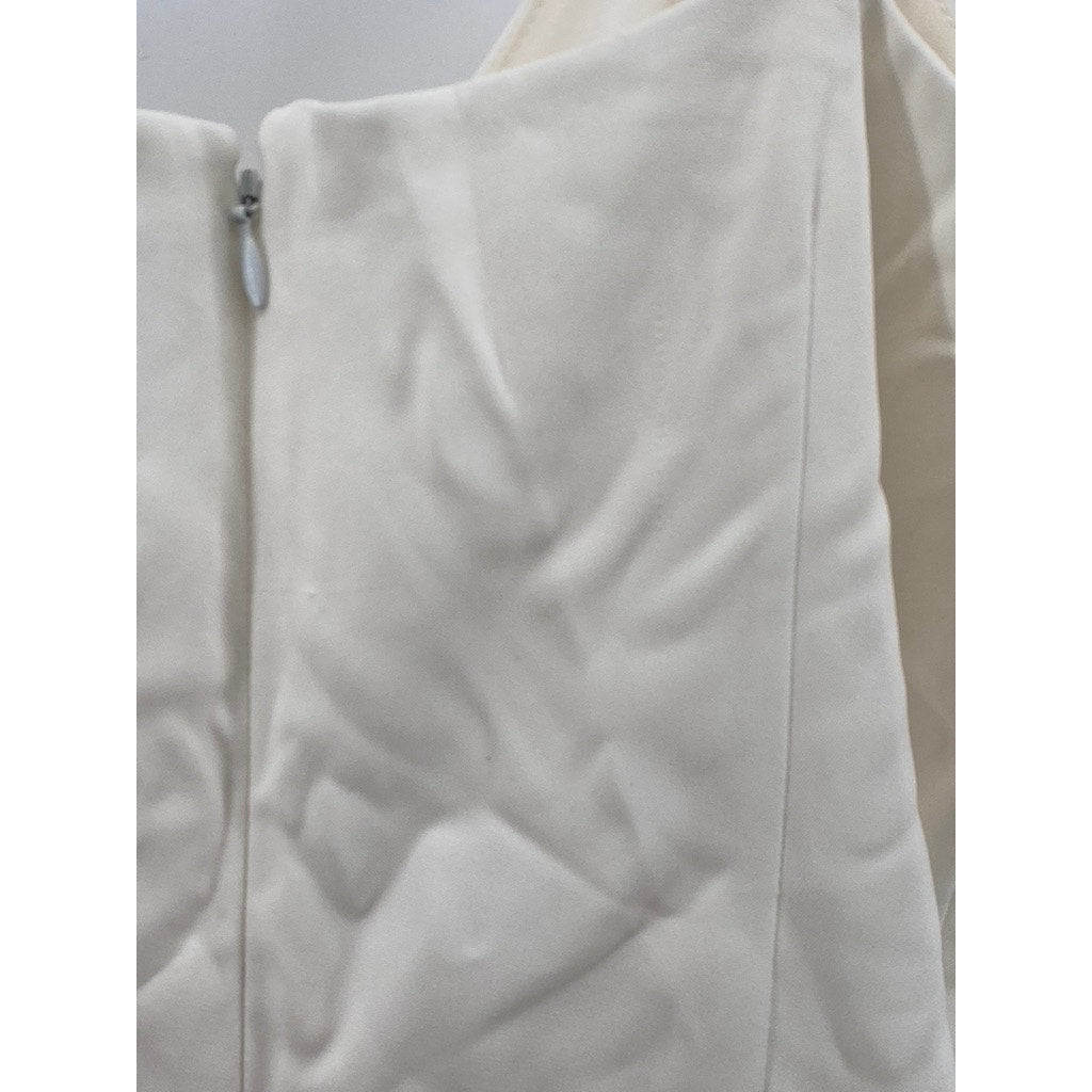 CUSHNIE ET OCHS Women’s Cream Wrapover Spaghetti Strap Embellished Tank Top SZ 8