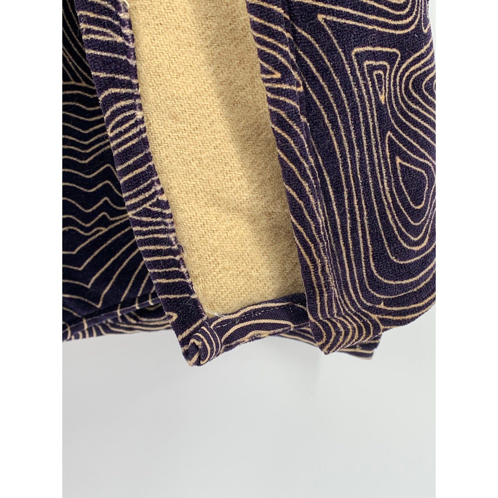UNBRANDED Dark Blue-Beige Swirl Print Heavyweight Vintage 1918 Blanket