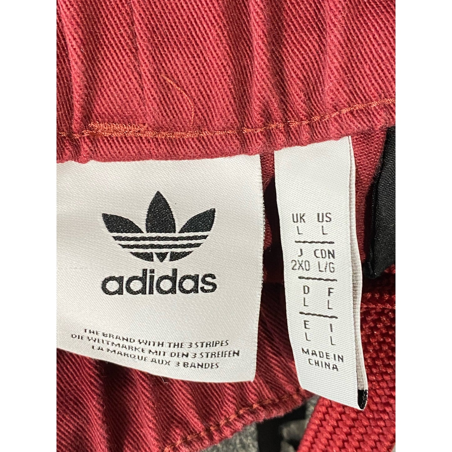 ADIDAS Men's Red Jonah Hill Elastic Waist Straight-Leg Pull-On Chino Pants SZ L