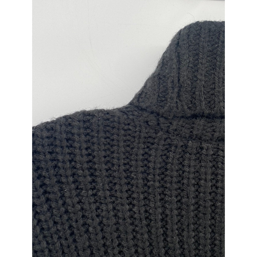 FOR THE REPUBLIC Women's Cream-Black Colorblock Knit Turtleneck Sweater SZ S