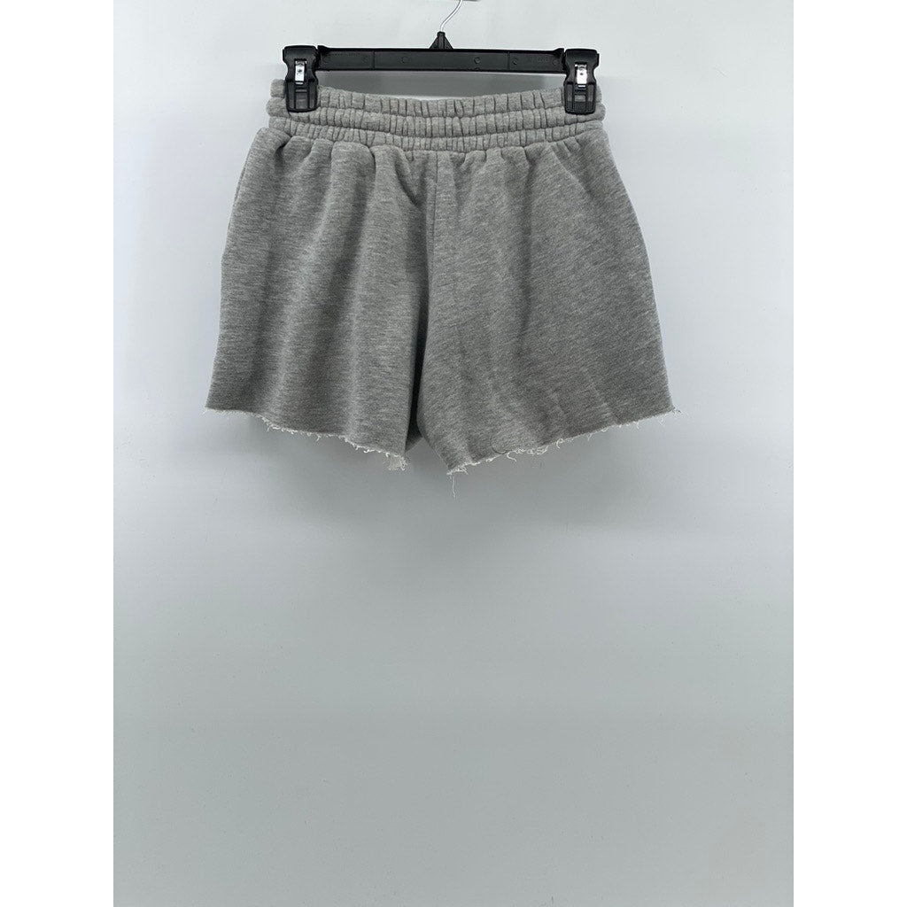 FOREVER 21 Women's Light Gray Raw-Hem Drawstring Waist Lounge Shorts SZ XS