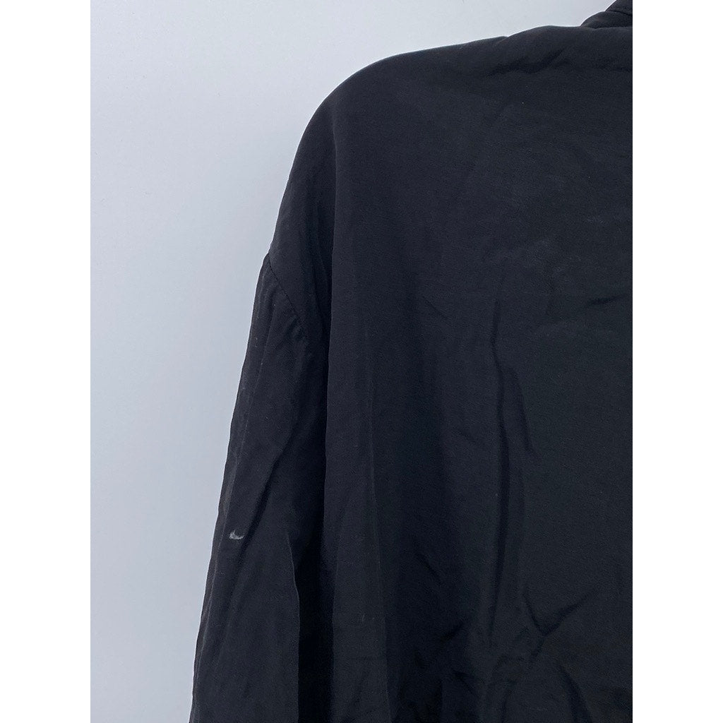 ARDMORE Women's Vintage Black Solid Button-Up Long Sleeve Top SZ M