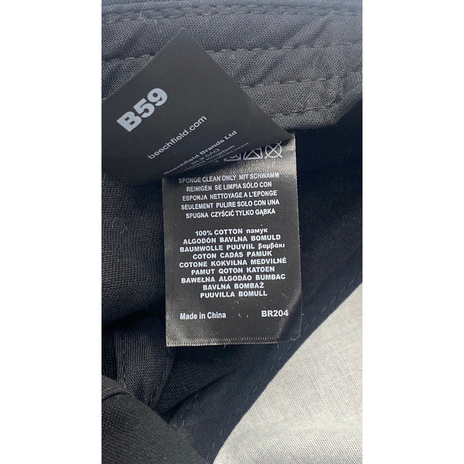 BEECHFIELD Men’s Black-White Embroidered Main Square Baseball Hat SZ OS