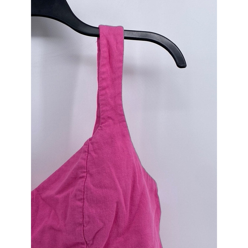 A NEW DAY Women's Pink Linen-Blend Cropped Top SZ XL