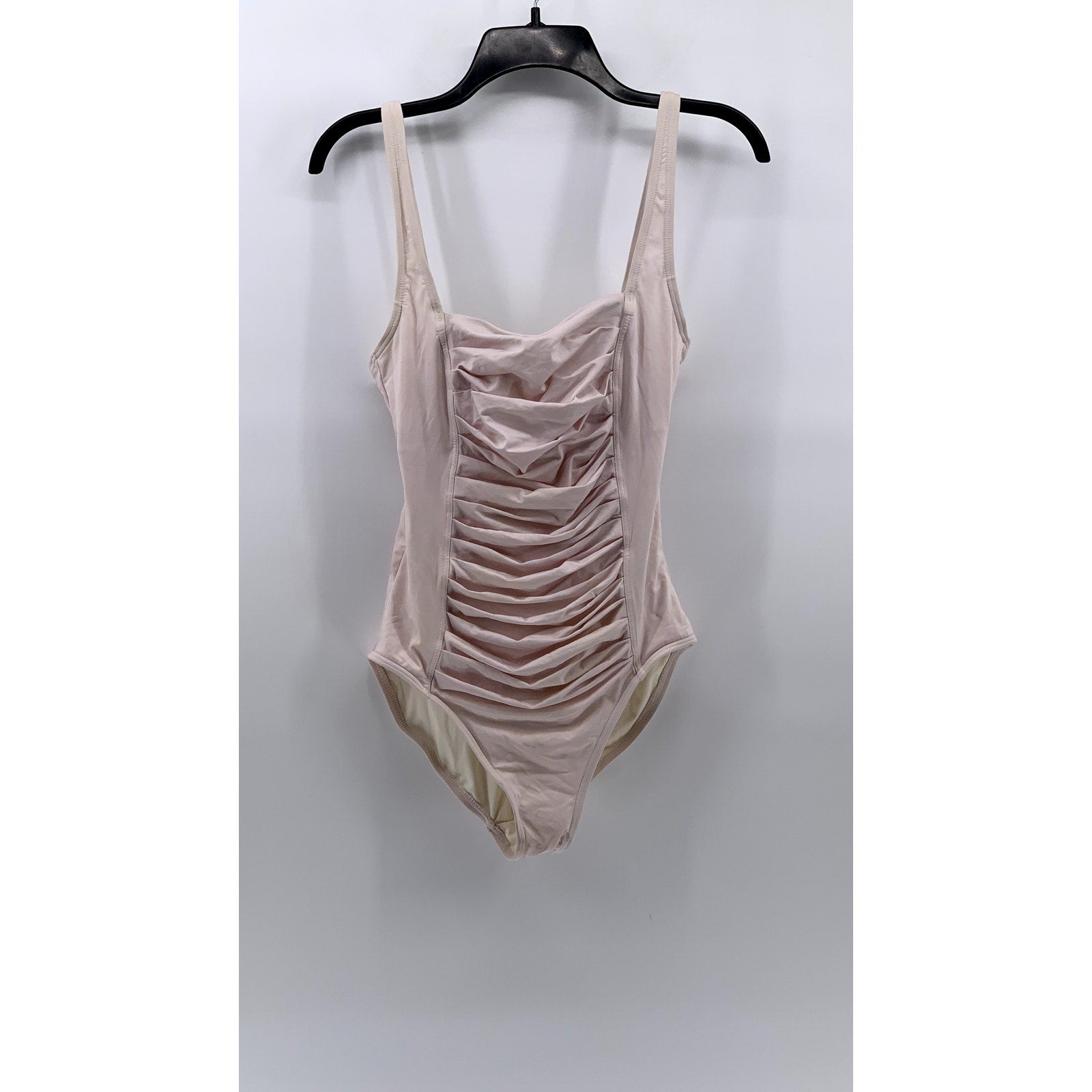 CALVIN KLEIN Women's Light Pink Ruched One-Piece Swimsuit SZ 8