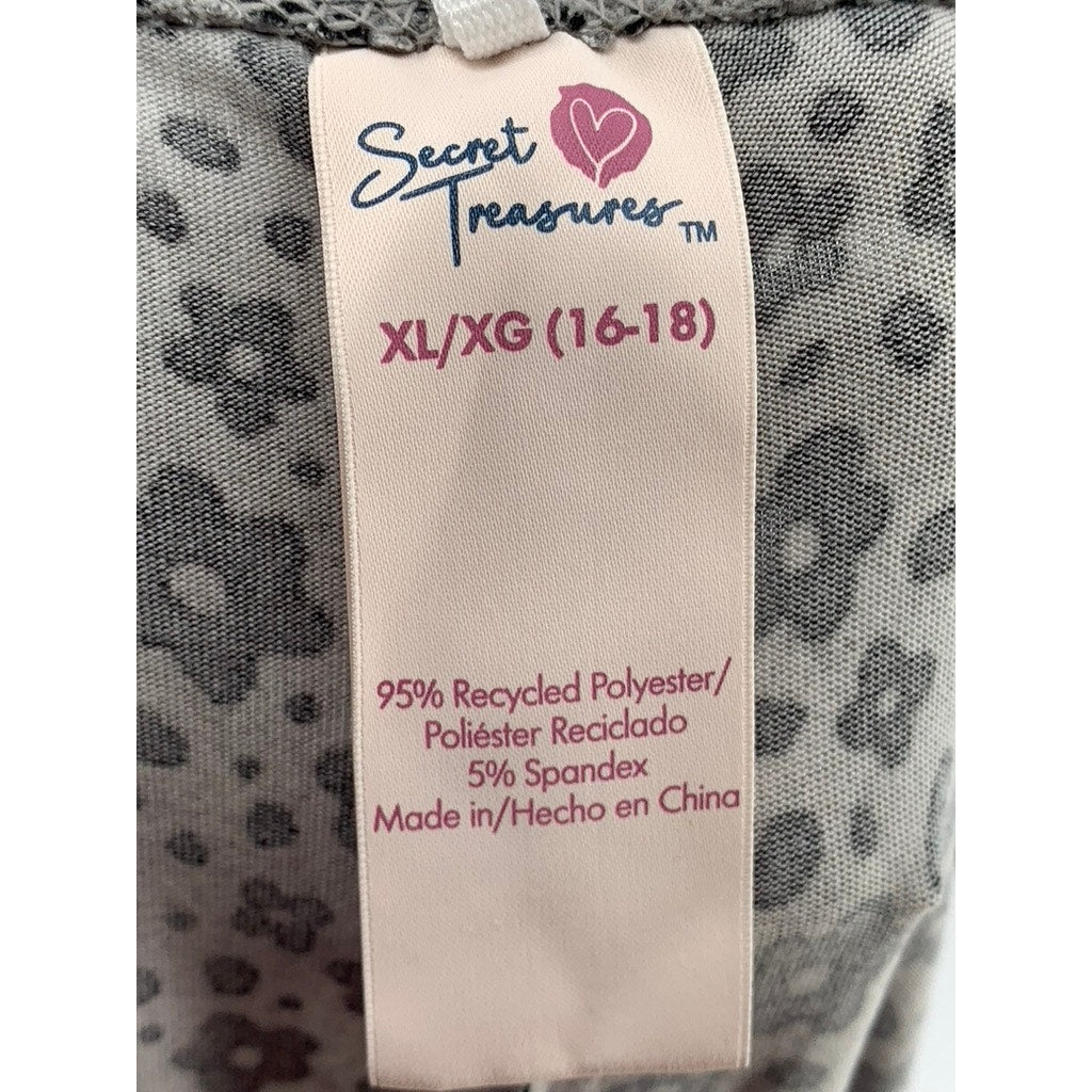 SECRET TREASURES Women's Black-Gray Printed Relaxed Fit Pajama Pants SZ XL