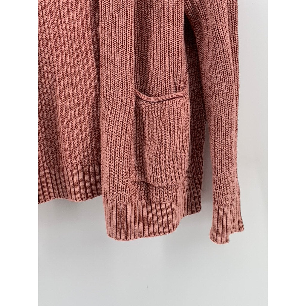 UNIVERSAL THREAD Women's Salmon Pink Knit Open-Front Cardigan SZ M