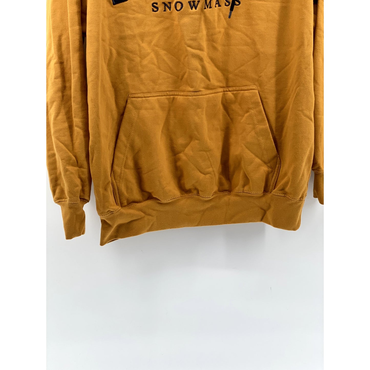 OCEAN BEACH Men's Gold Yellow Aspen Snowmass Logo Pullover Hoodie SZ M