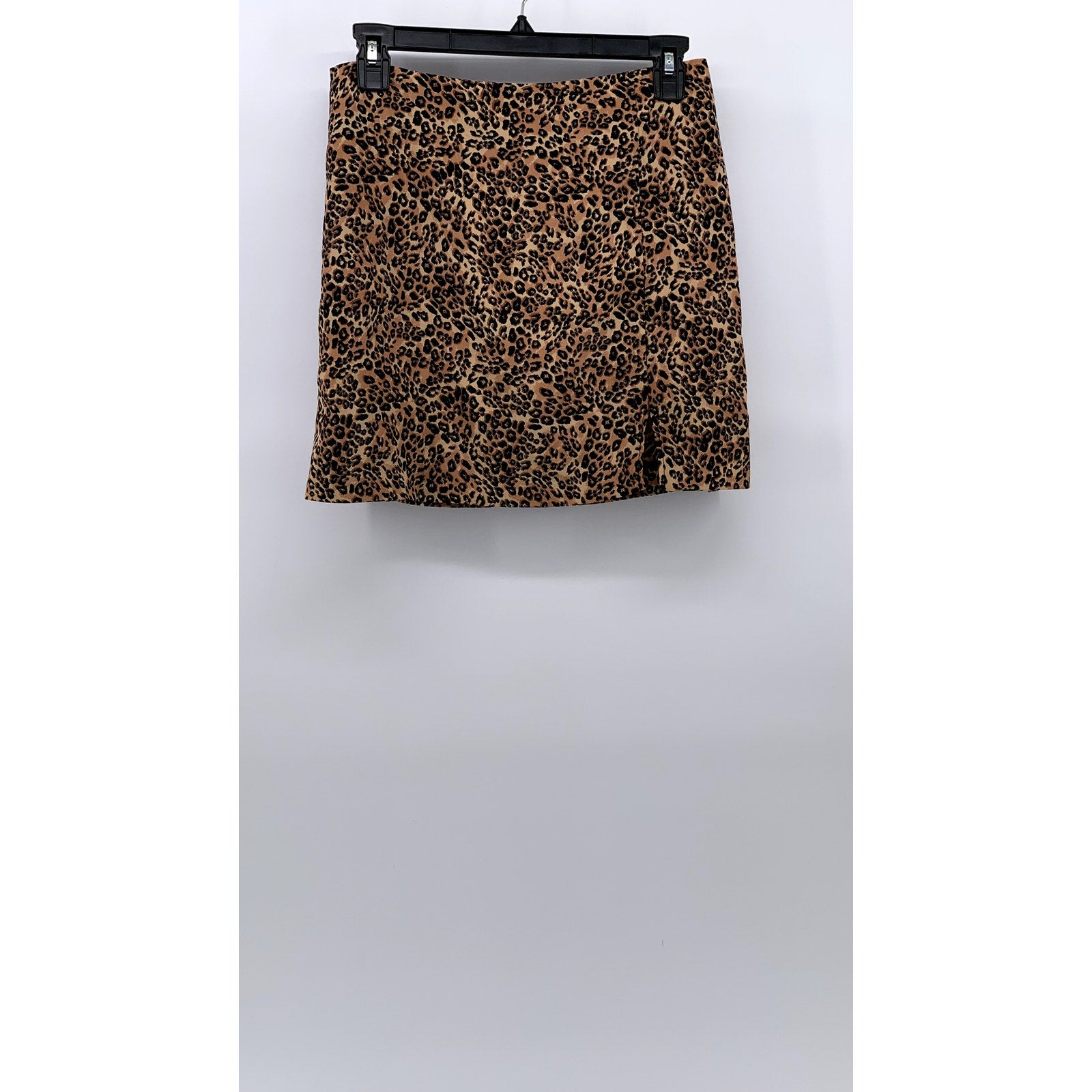 PRIMARK Women's Brown Leopard Print Straight Mini Skirt SZ 4