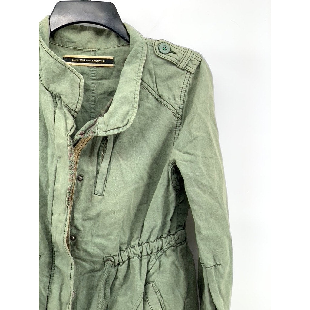 DAUGHTERS OF THE LIBERATION Women's Army Green Double Closure Utility Jacket SZ6