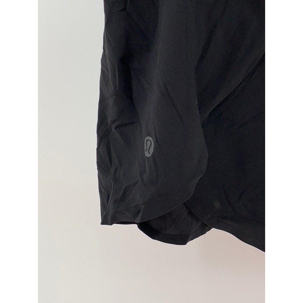LULULEMON Women's Black Split Back Short Sleeve Top SZ 6