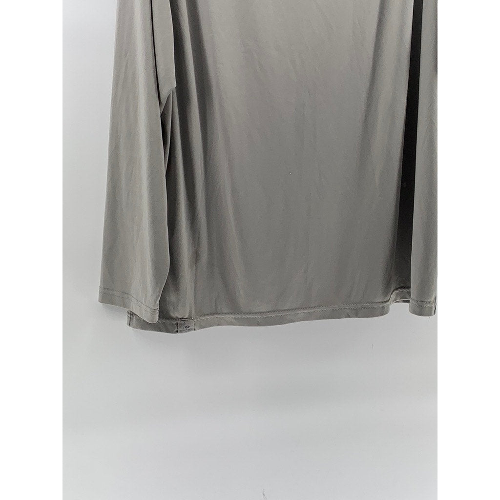 MOSSY OAK Men's Light Gray Crewneck Long Sleeve Logo Active T-Shirt SZ XL