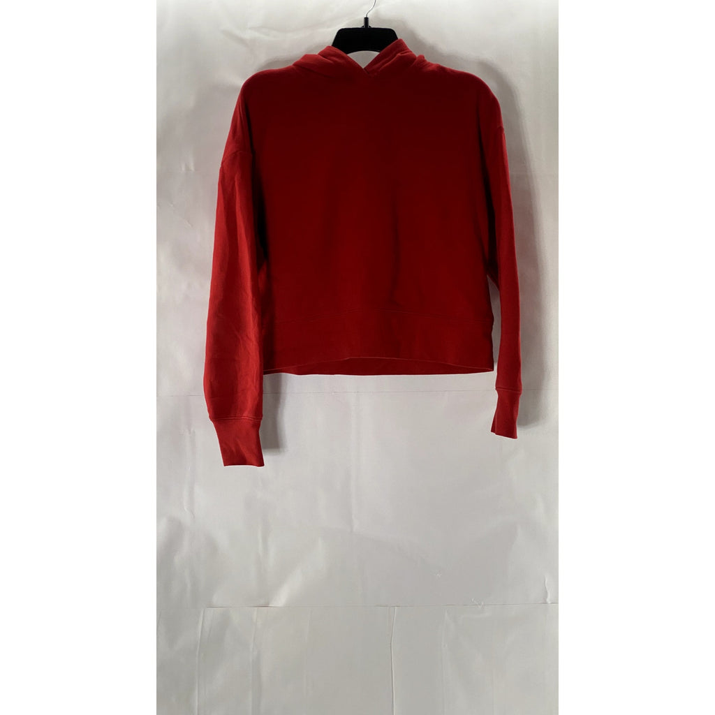 ZARA BASICS Women's Red Solid Pullover Hoodie SZ M