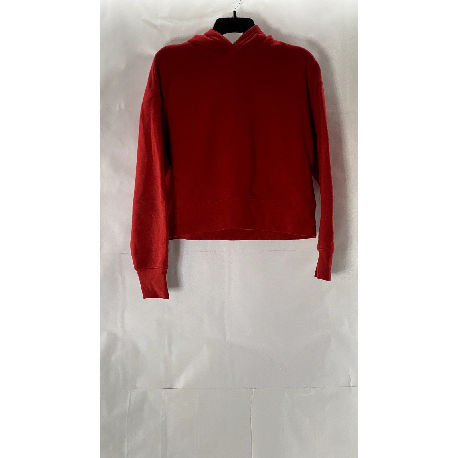 ZARA BASICS Women's Red Solid Pullover Hoodie SZ M