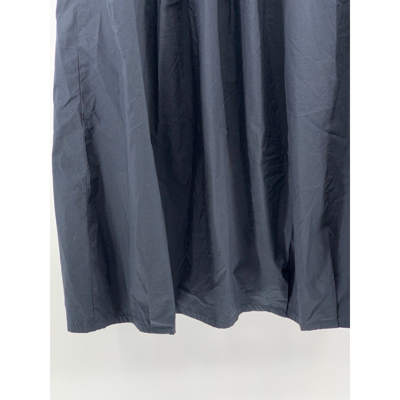 MUJI Women's Navy Blue Elastic-Waist A-Line Relaxed Fit Cotton-Blend Skirt SZ S