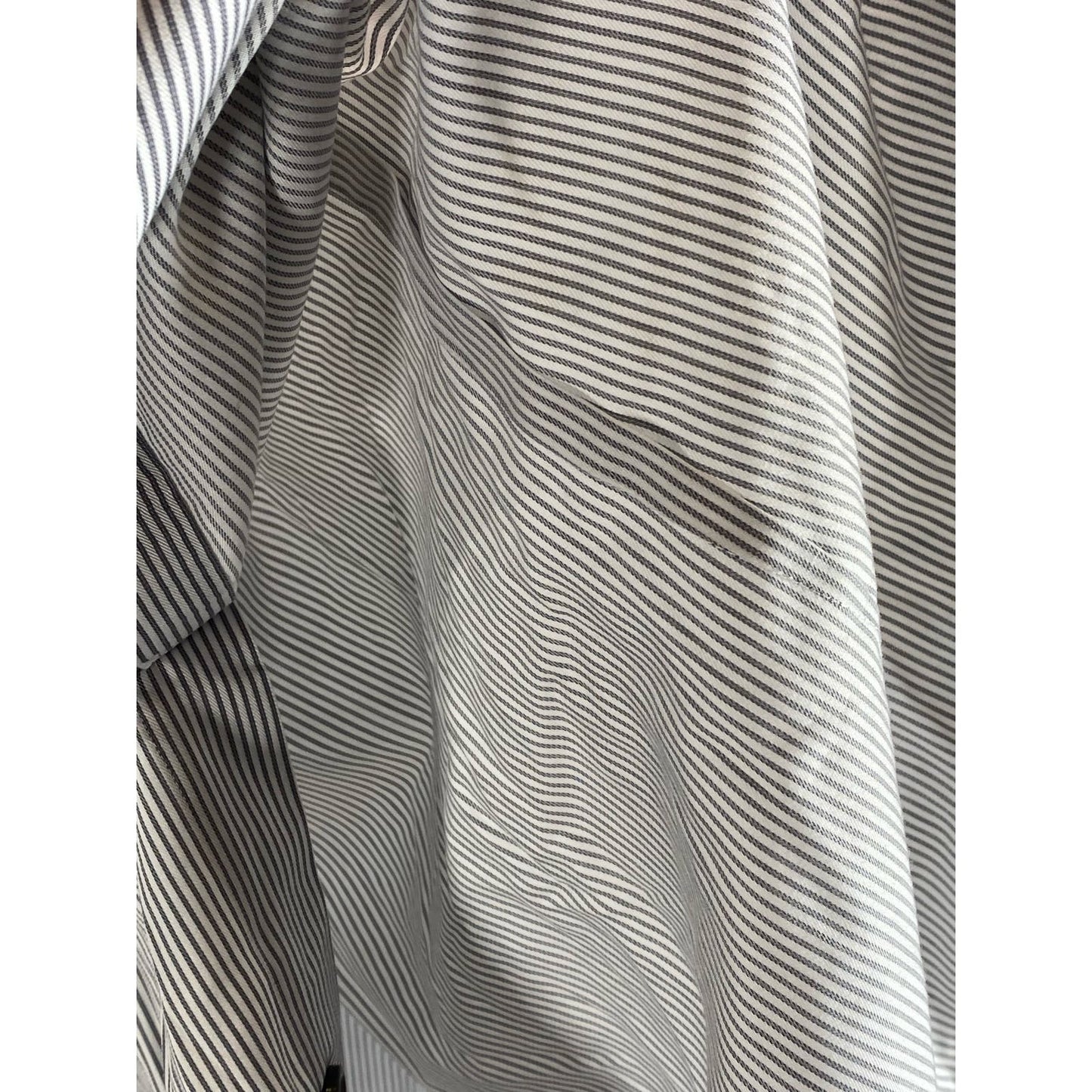 ETON Men's Gray Striped Contemporary-Fit Button-Up Long Sleeve Shirt SZ 16