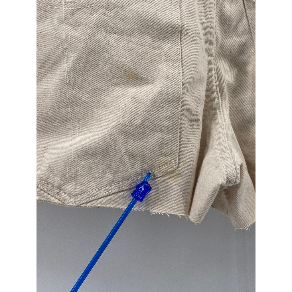 WALKER WEAR Men's Beige Four-Pocket Raw-Hem Chino Shorts SZ 34