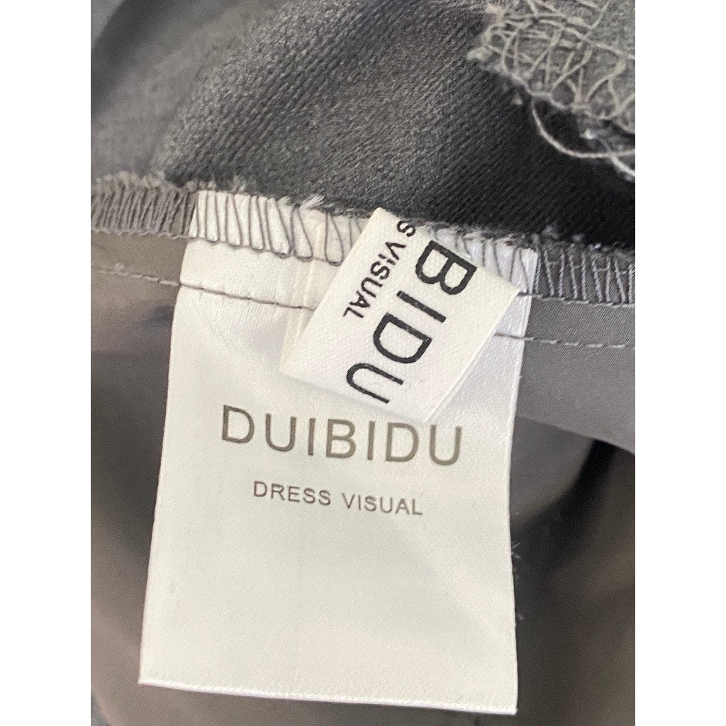 DUIBIDU Dress Visuals Women's Gray Asymmetrical Pleated A-Line Midi Skirt SZ M