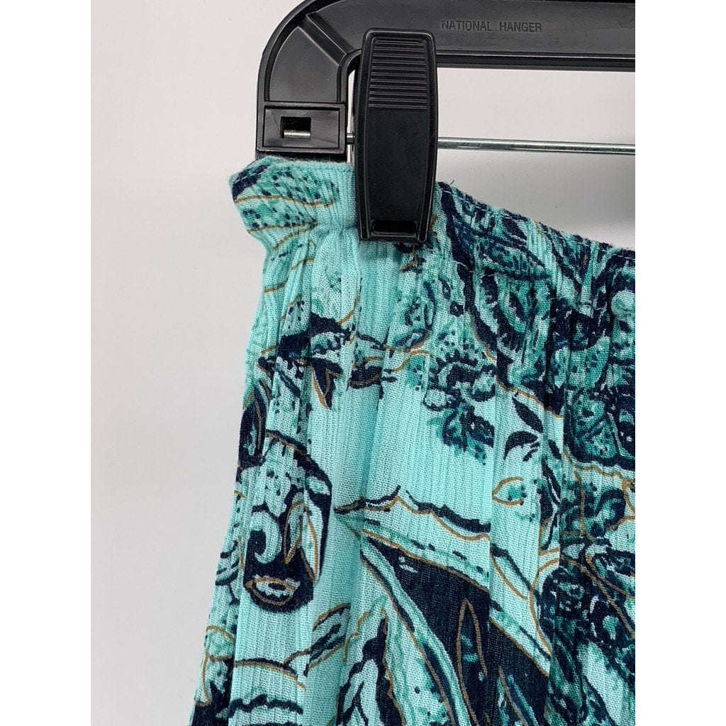 FORBIDDEN LOS ANGELES Women's Blue Ombre Printed Lace Maxi Skirt SZ XL