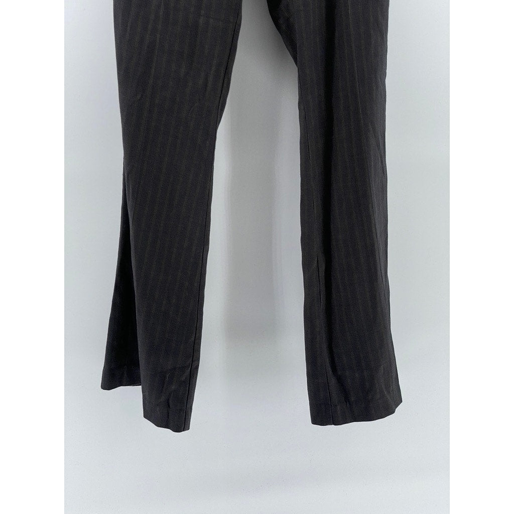 NEW YORK & COMPANY Women's Charcoal Gray Stretch Striped Wide-Leg Pants SZ 4