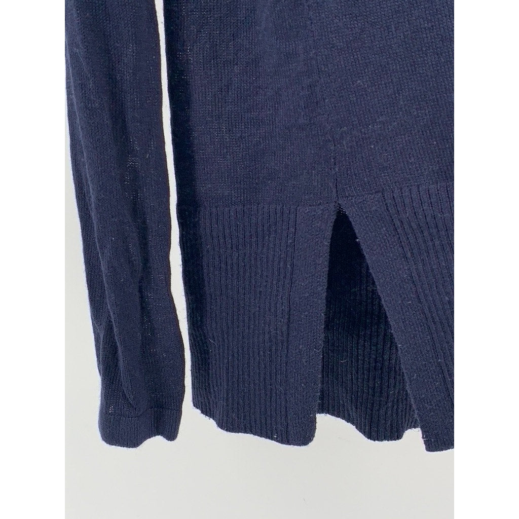 ANN TAYLOR FACTORY Women's Navy Open Front Knit Cardigan SZ XS