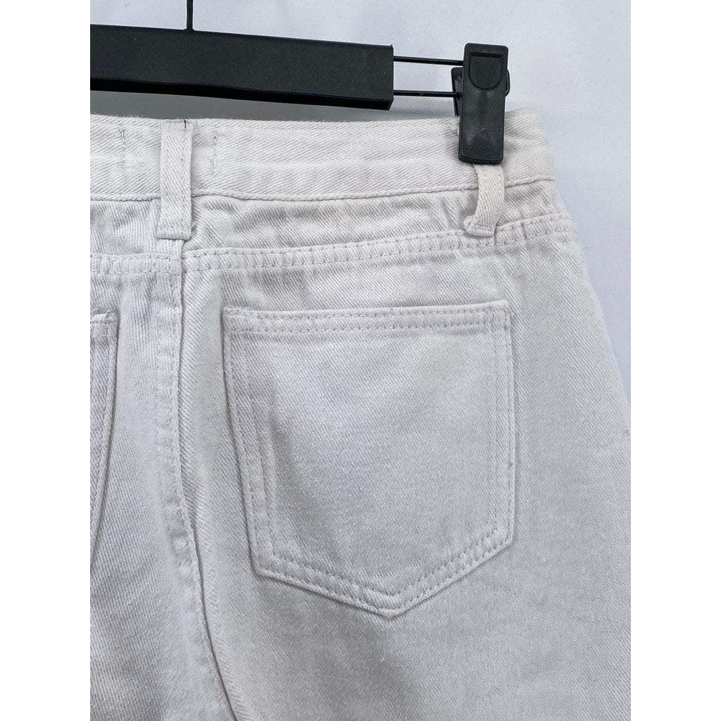 SUPERDOWN Women's White Five-Pocket Wide-Leg Raw-Hem Denim Jeans SZ XS