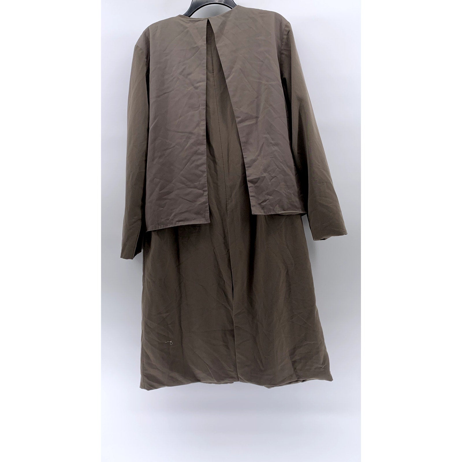 ORPHAN BIRD Women's Beige Cape Overlay Long Sleeve Button-Up Coat SZ S