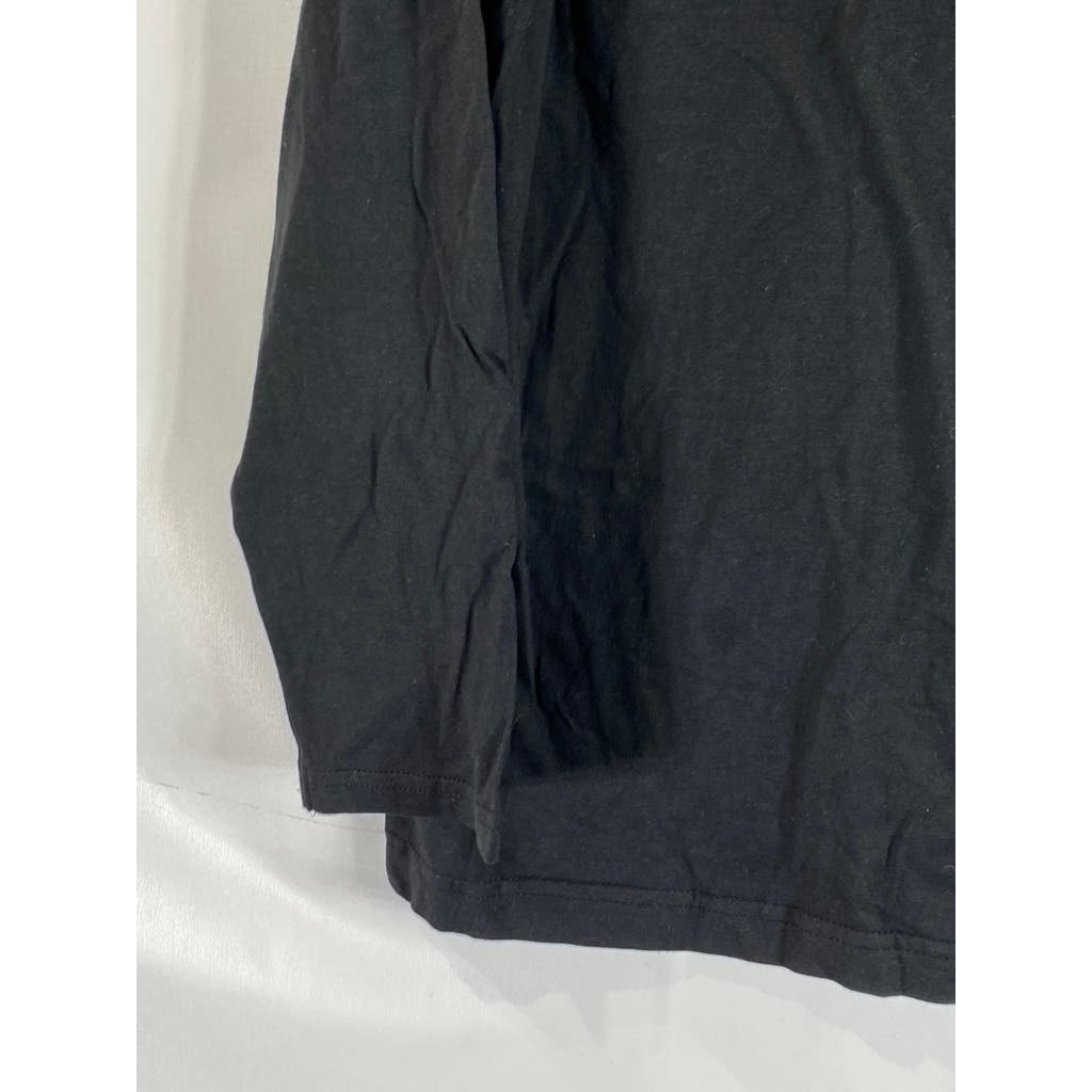 LUCKY BRAND Men's Black Henley Long Sleeve Pajama Shirt SZ L