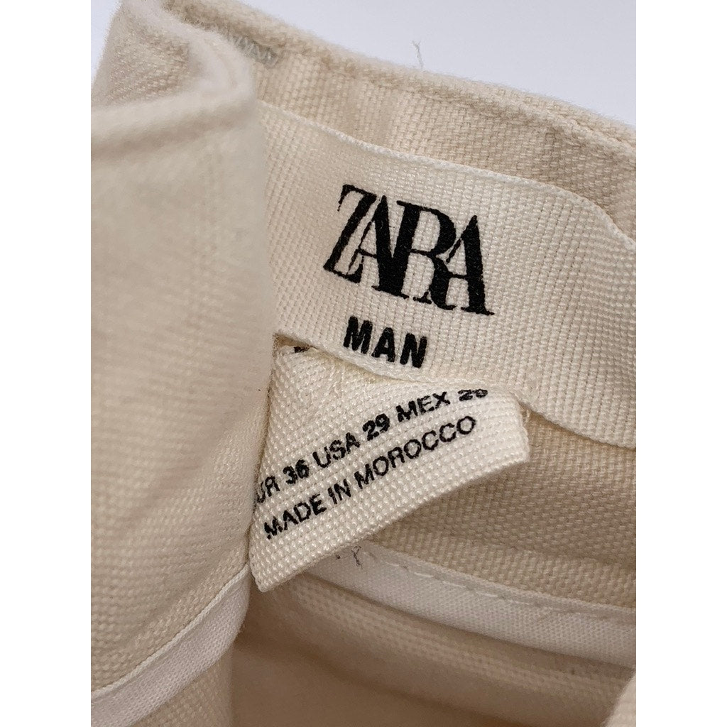 ZARA Men's Beige Straight-Leg Cargo Pants SZ 29