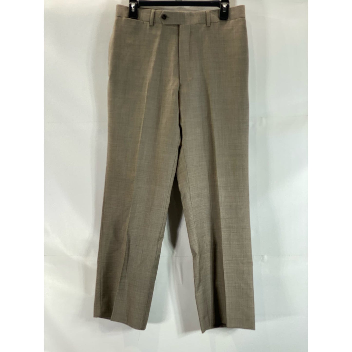 TOMMY HILFIGER Men's Brown Sharkskin Modern-Fit Flat Front Suit Pant SZ 30X28