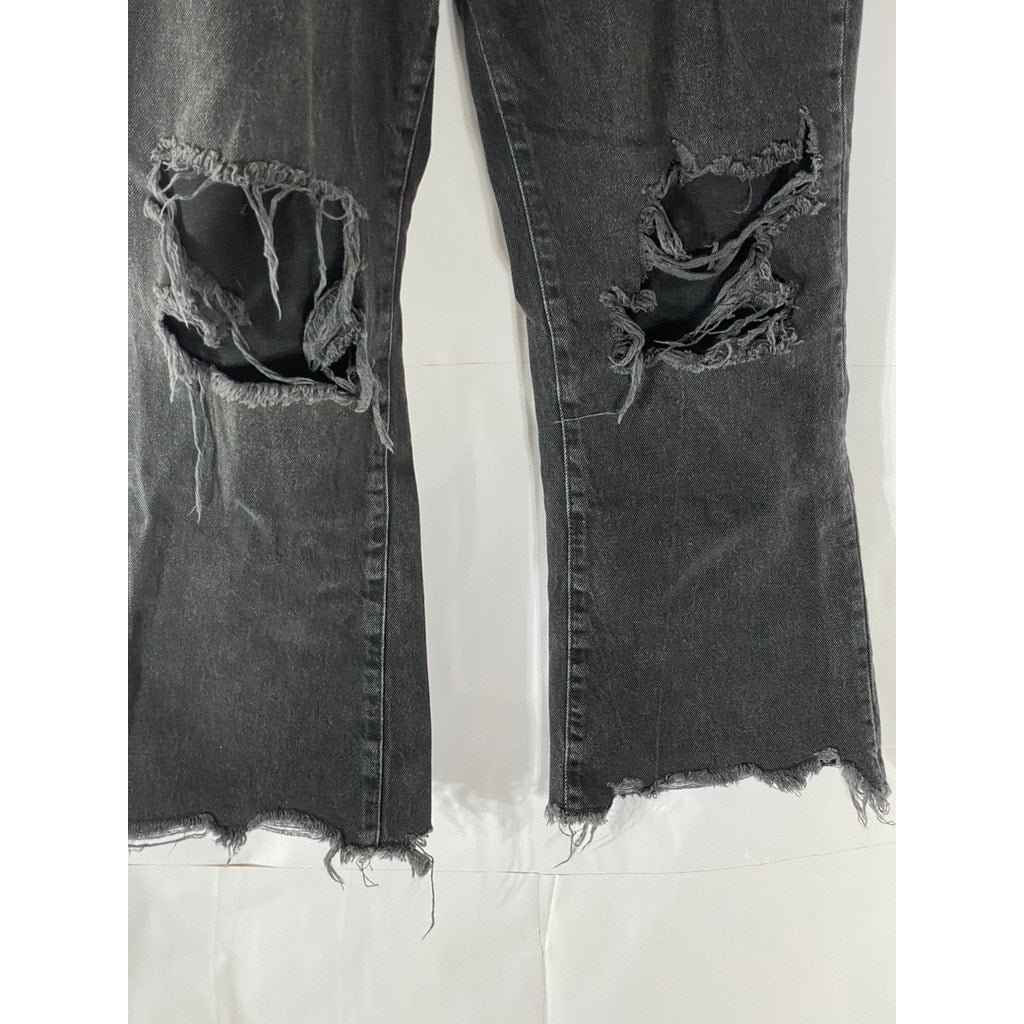 BDG By URBAN OUTFITTERS Women's Black Distressed Raw-Hem Denim Jean SZ 28