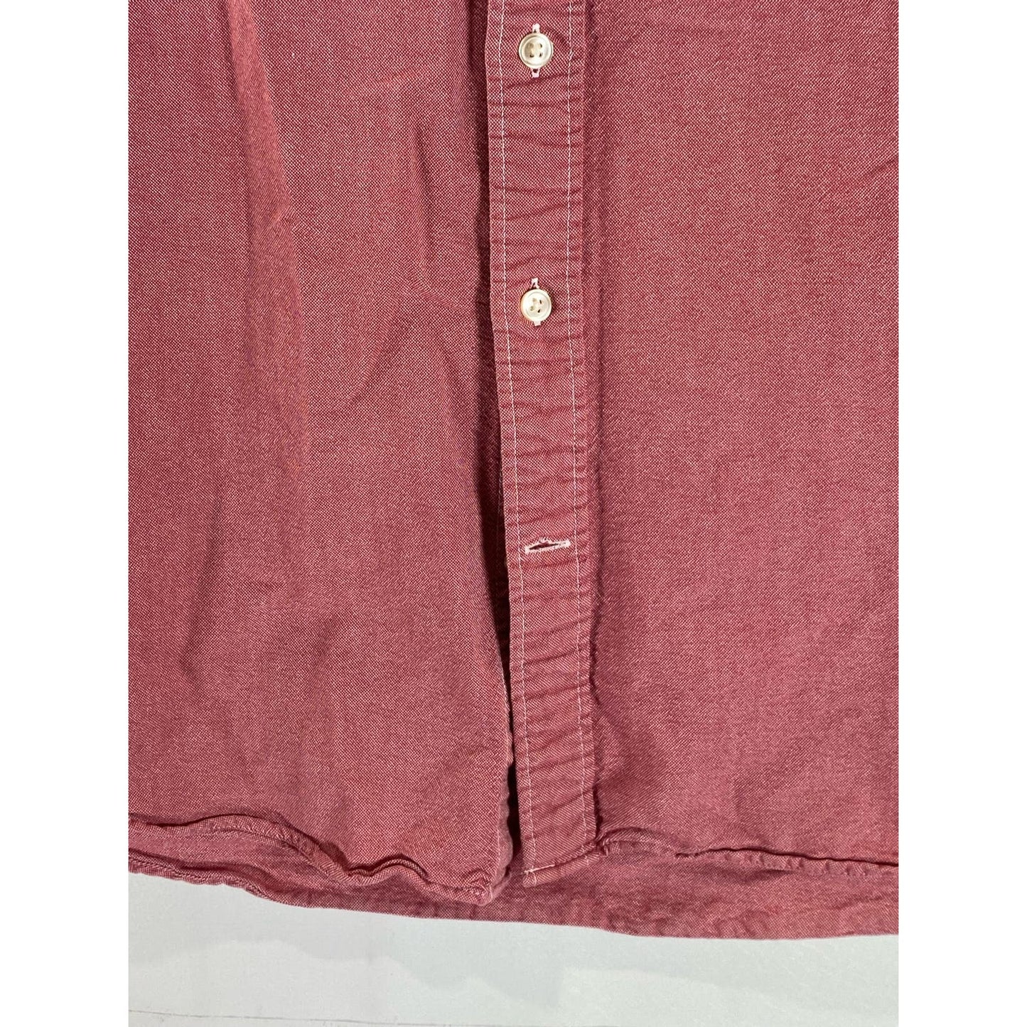 AMERICAN EAGLE OUTFITTERS Men's Red Classic-Fit Button-Up Short Sleeve Shirt SZM