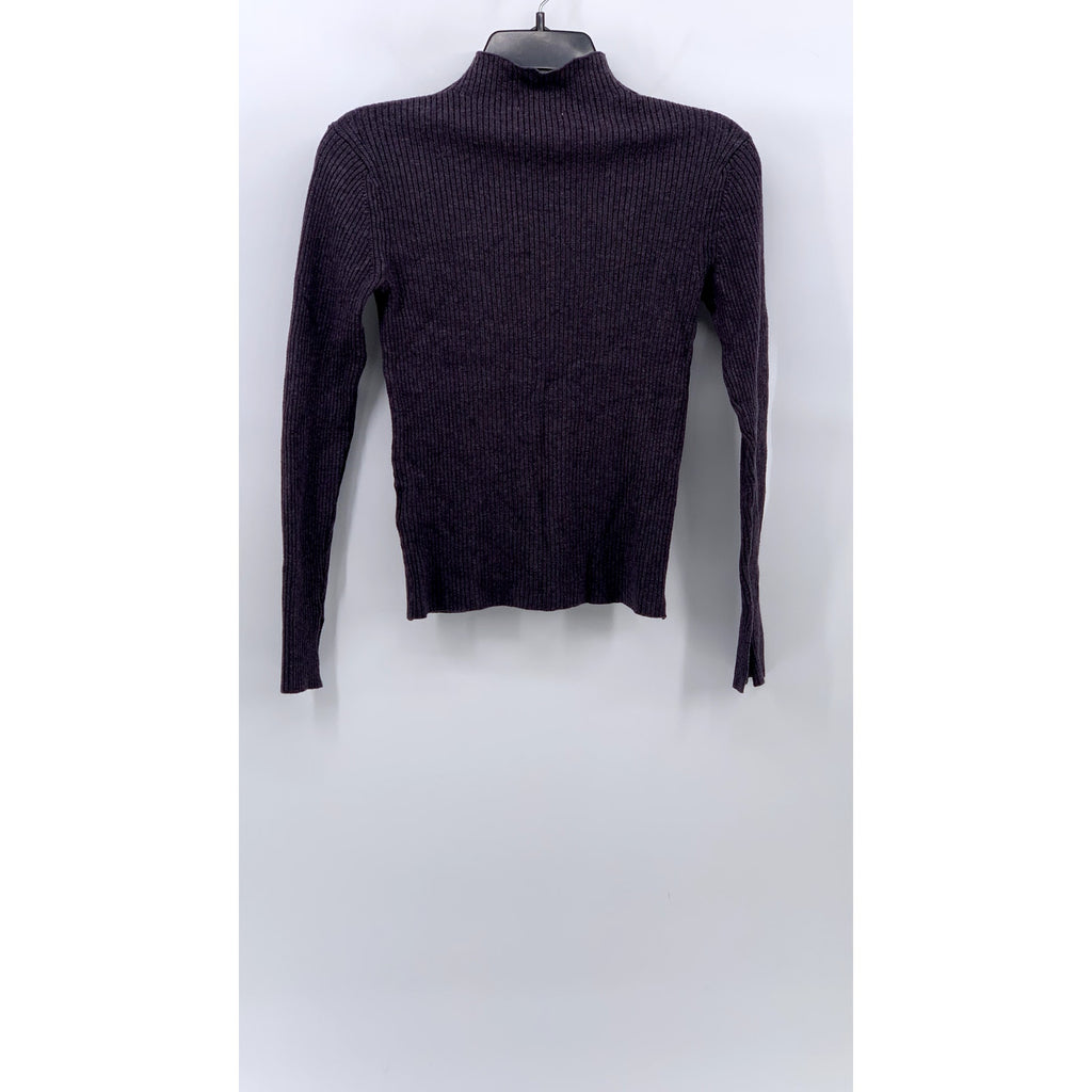 H&M Women's Basic Purple Ribbed Long Sleeve Turtleneck Top SZ M