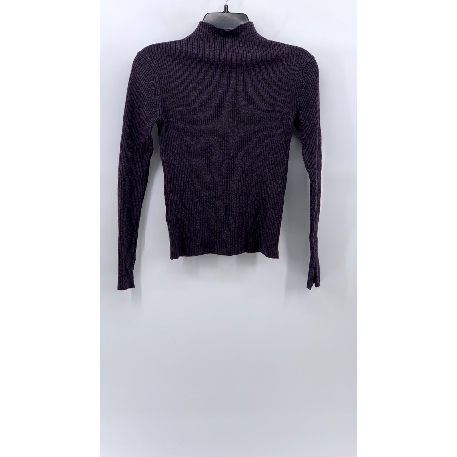 H&M Women's Basic Purple Ribbed Long Sleeve Turtleneck Top SZ M