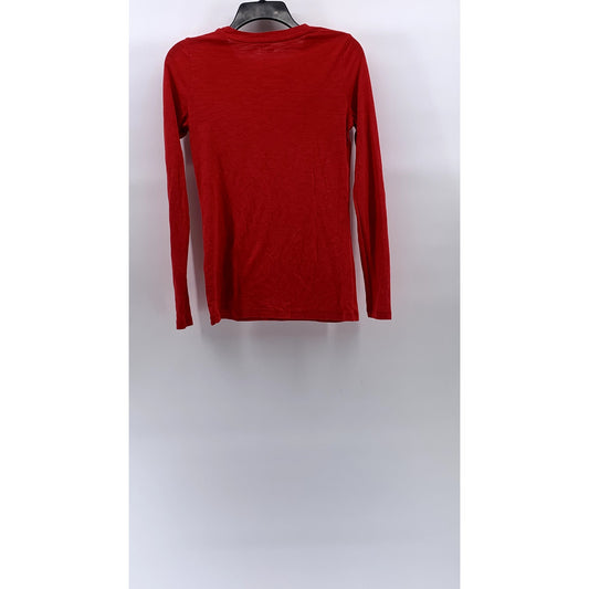 MOSSIMO SUPPLY Women's Red Crewneck Long Sleeve Top SZ S