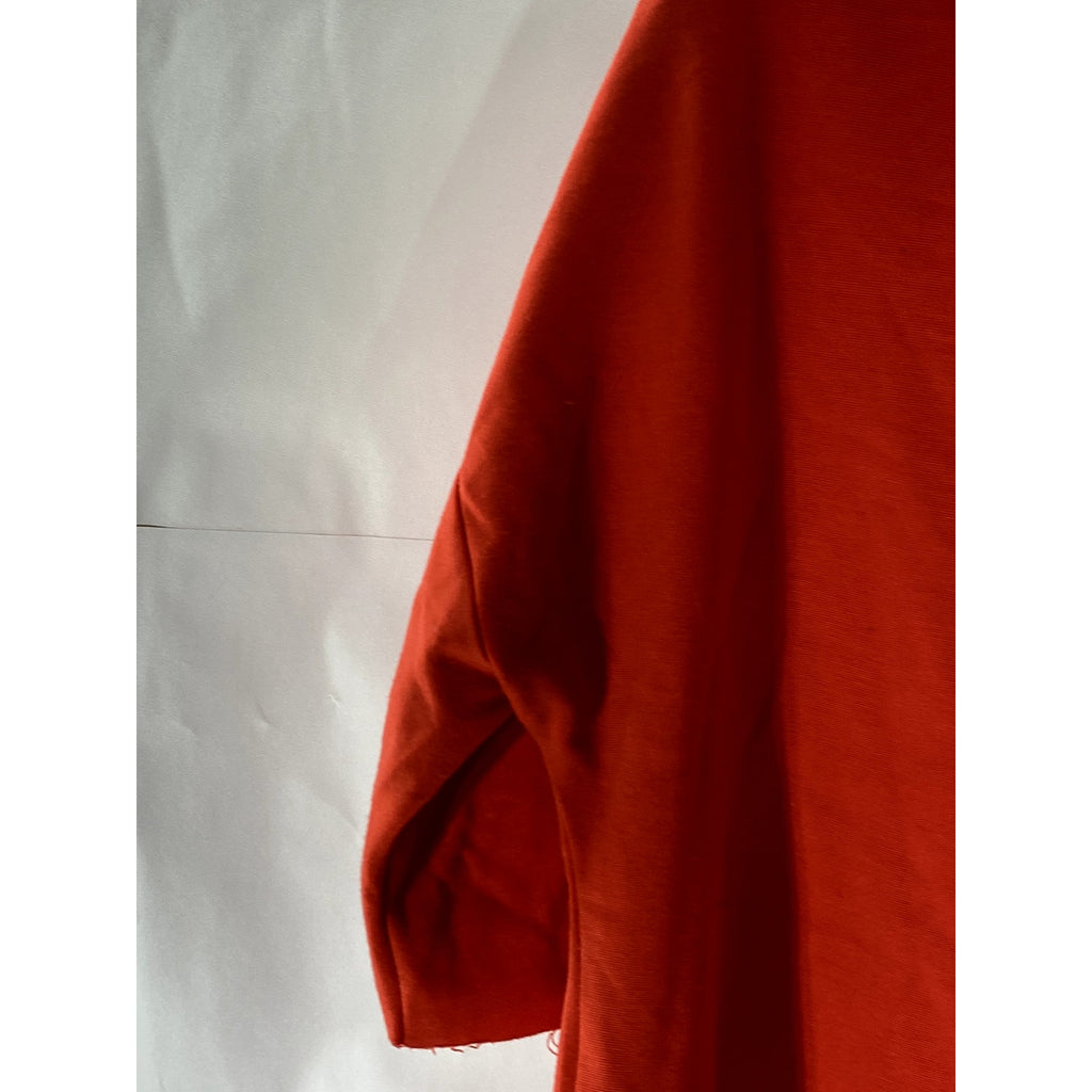 IMPERIAL Women's Red Solid Boatneck Short Sleeve Hi-Lo Hem Top SZ M