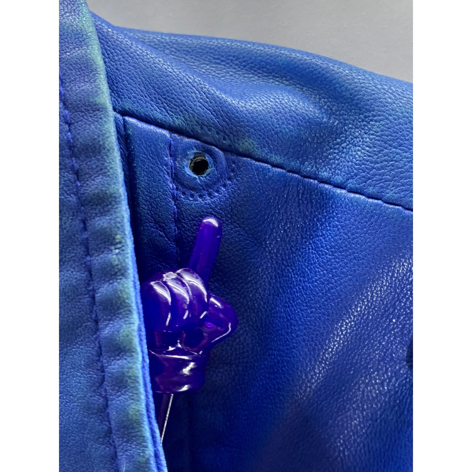 IRO PARIS Women's Dark Blue Ashville Moto Zip-Up Lamb Leather Jacket SZ 1(XXS)