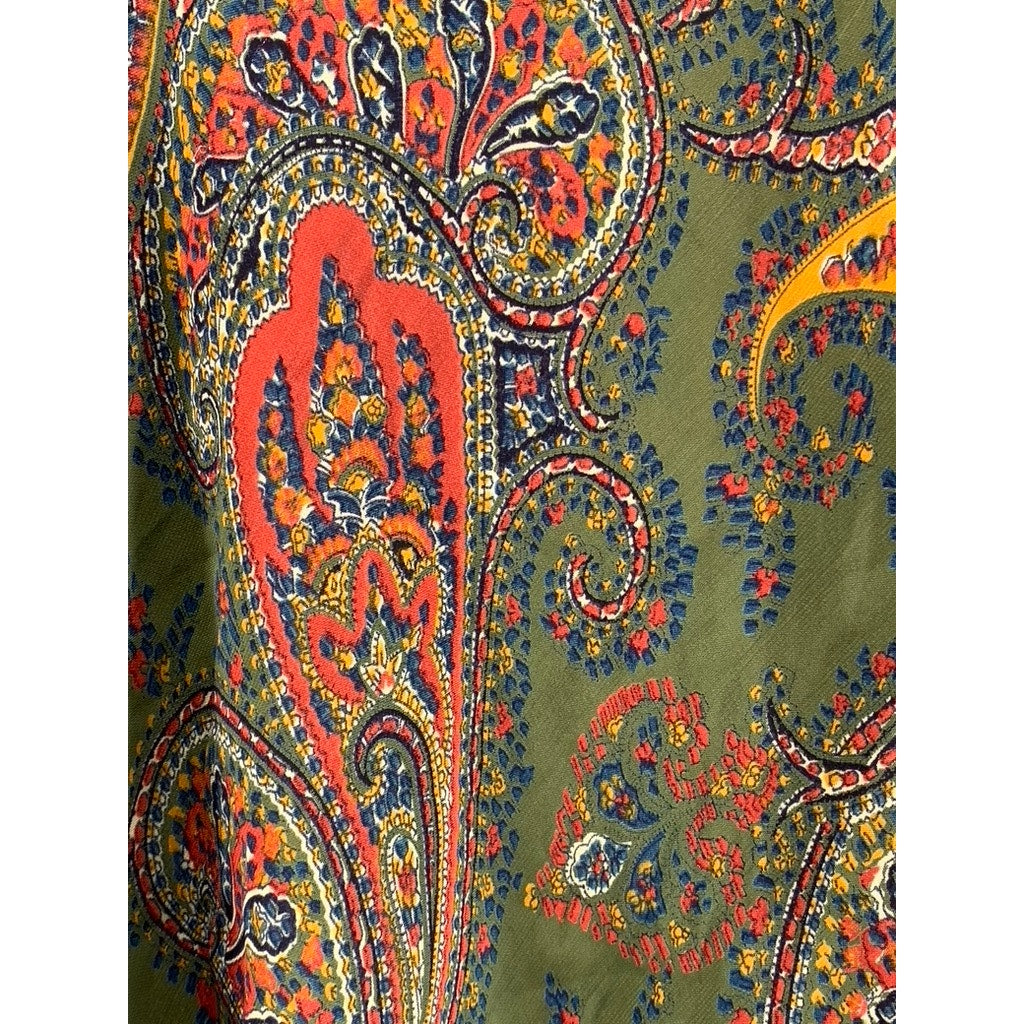 UNBRANDED Women's Green Paisley Semi-Sheer Poncho SZ OS