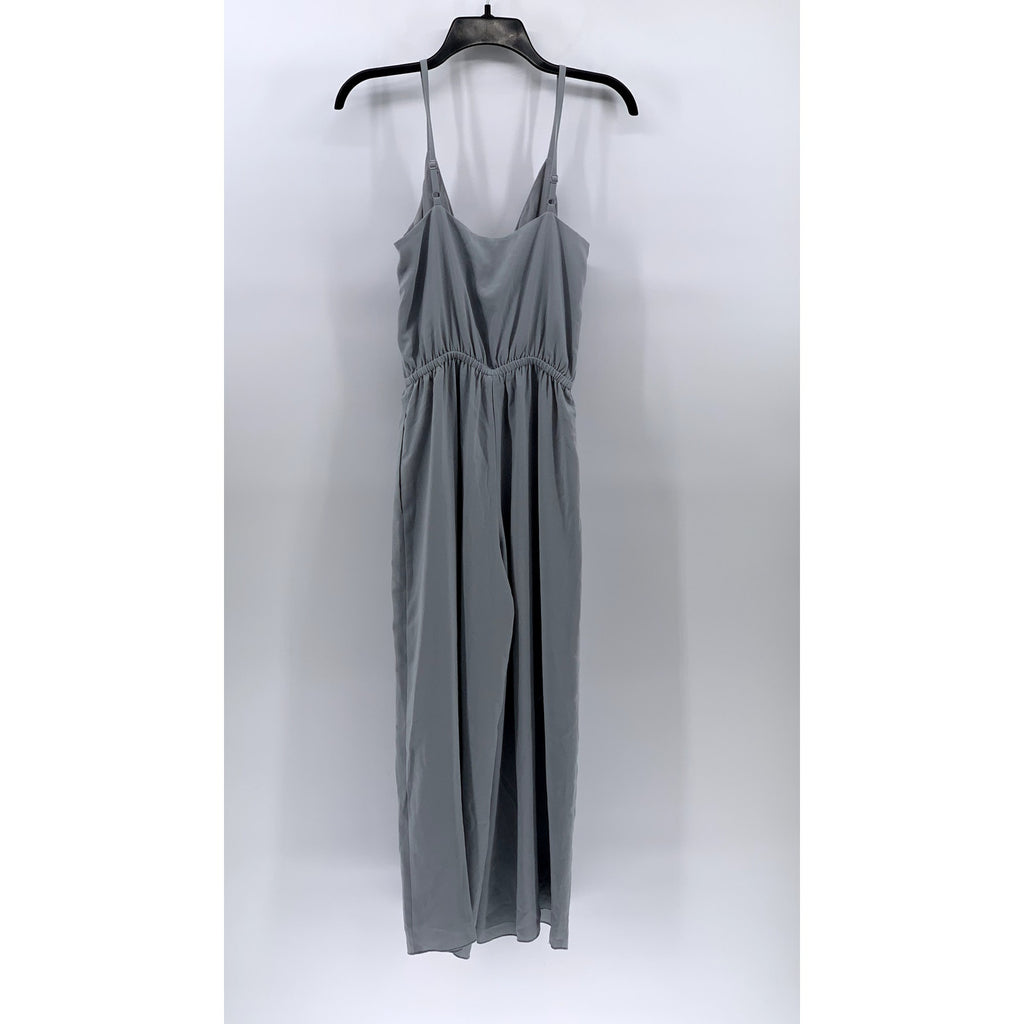 WILFRED Women's Gray V-Neck Spaghetti Strap A-Line Midi Dress SZ S