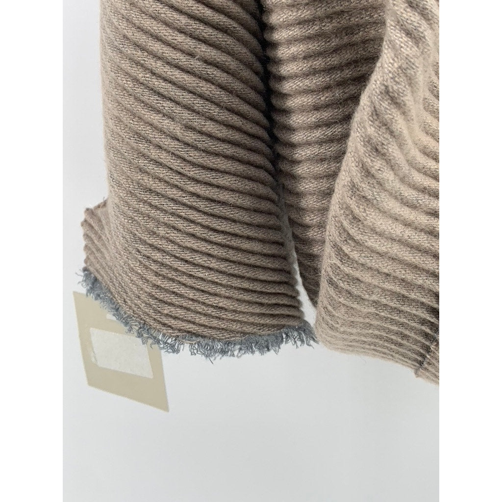 14TH & UNION Women's Brown-Gray Ribbed Shawl SZ OS